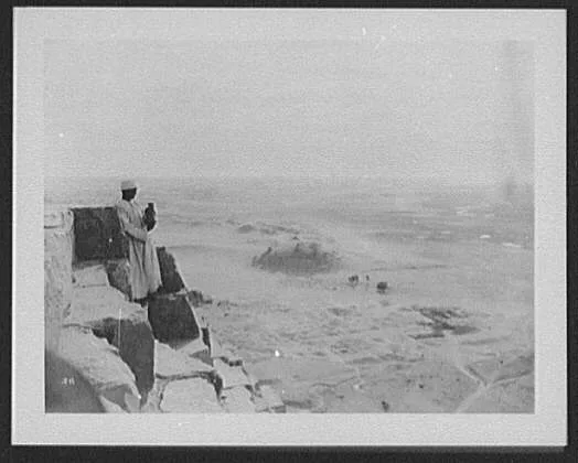 View from the top of the Great Pyramid, Egypt, Jizah, 1894