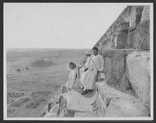 Side view of the Great Pyramid, Egypt, Jizah, 1894