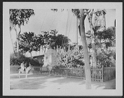 Boy on donkey in front of statue of Lt. Thomas Waghorn,[Cairo], Egypt, Cairo, 1894