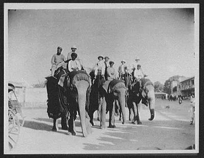 Hyderabad - WTC [i.e. World Transportation Commission] members on the…, India, Hyderabad, 1895