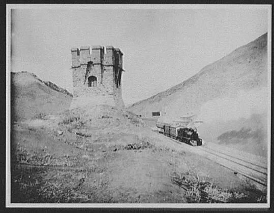 Kach Station and blockhouse near the divide between Harnai and Quetta, Pakistan, 1895