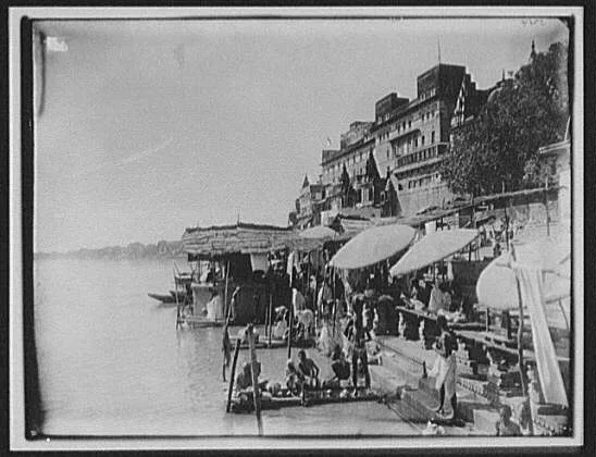 Benares - Desach Wandh Ghat, Varanasi, India, Bangladesh, Ganges River, 1895