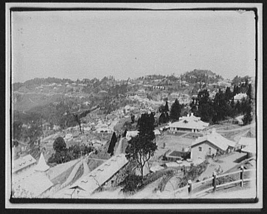 Birds-eye view of Darjeeling, India, Darjeeling, 1895