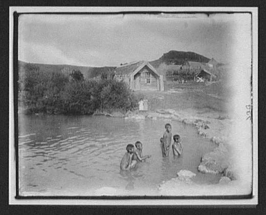 Maori boys bathing, New Zealand, 1895