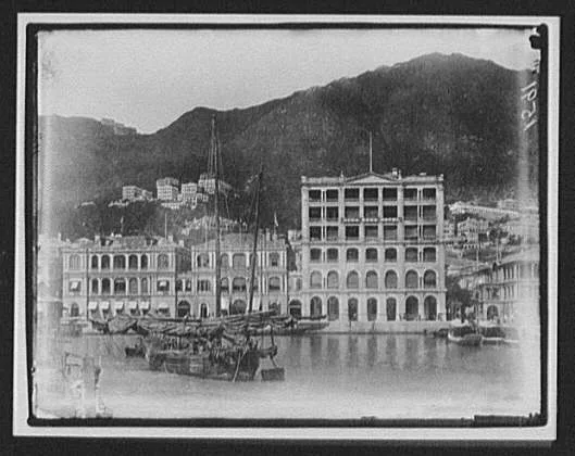 View of the harbor and the Hong Kong Hotel, 1895
