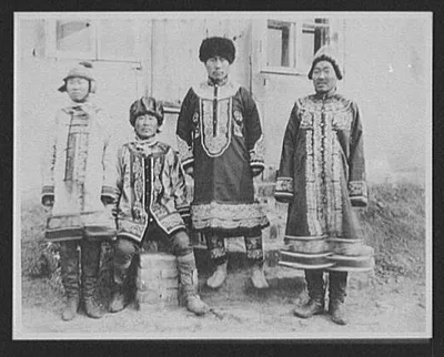 Goldi chiefs in best clothes north of Khabarovsk, Russia, Khabarovsk, 1895