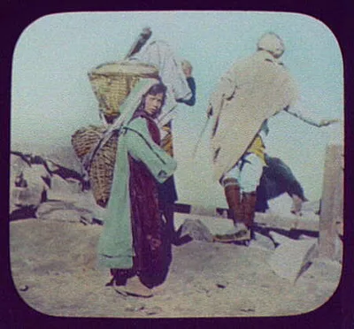 N. Africa (?) girl and woman carrying baskets, Africa, North, North Africa, 1894