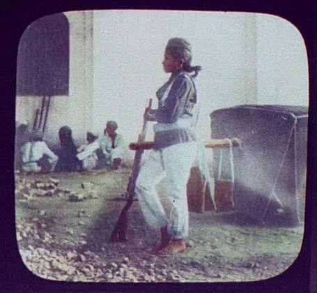 Tunis - soldier leaning on rifle, Tunisia, Tunis, 1894