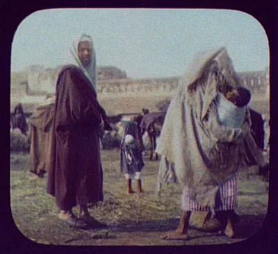 Tangier - [man and woman with child on her back], Tangier, Morocco, 1894