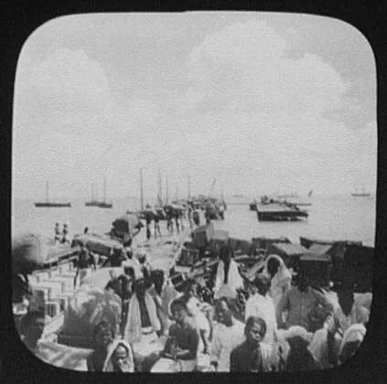 Tuticorin - crowded boat landing, Tuticorin, India, 1895
