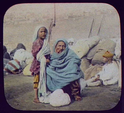 Woman and small girl, India, 1895