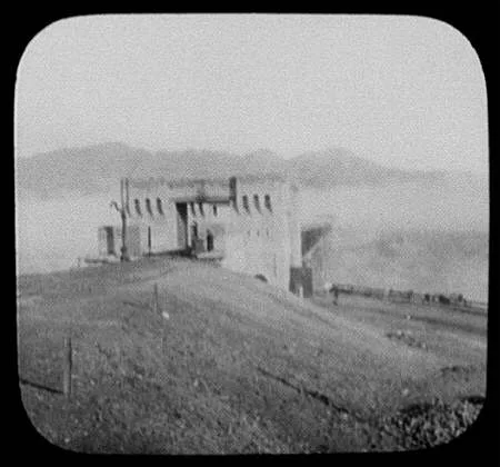 Approach to fortified bridge over Indus at Attock, Campbellpore, Pakistan, 1895