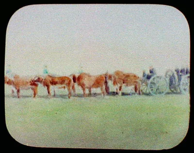 Ox-drawn caissons at Campbellpur [sic], Campbellpore, Pakistan, 1895