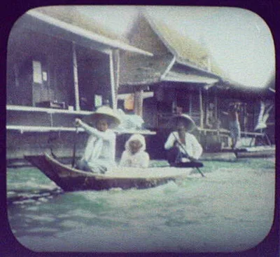 Bangkok - three women on small boat in the Menam River, Bangkok, Chao Phraya River, Thailand, 1895