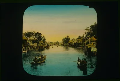 Bangkok - looking up river or canal, Thailand, Bangkok, 1895