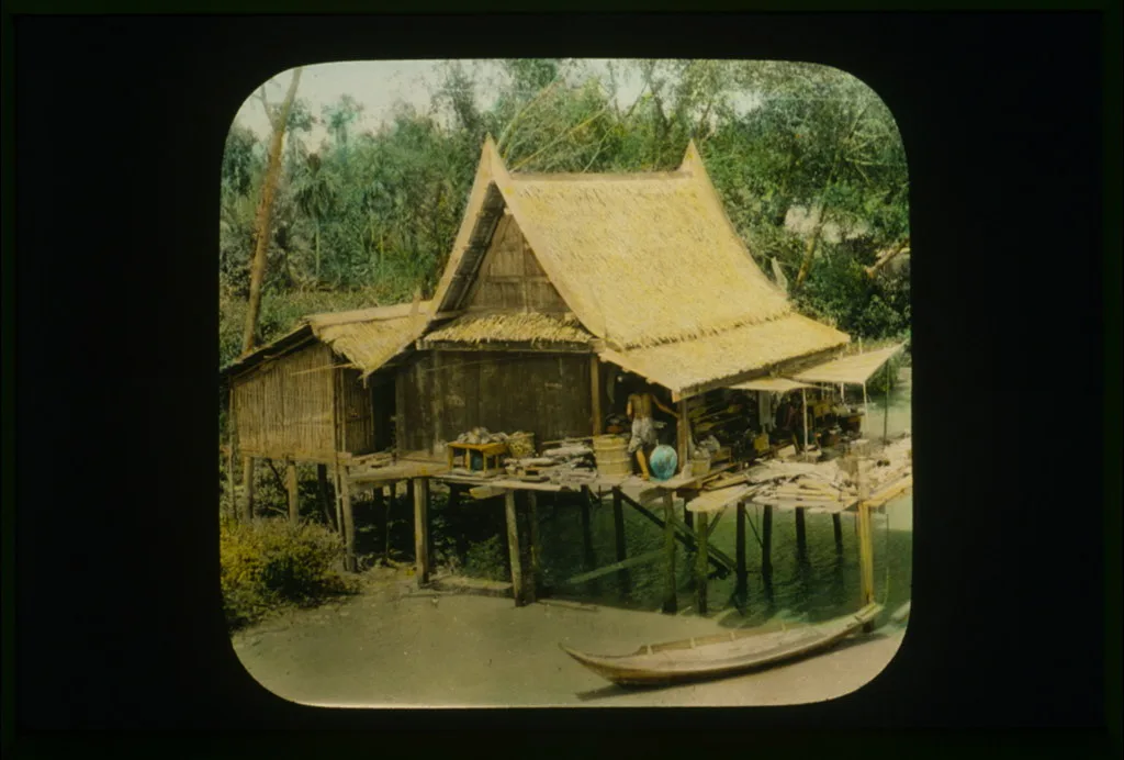 Bangkok - private home on canal, Thailand, Bangkok, 1895