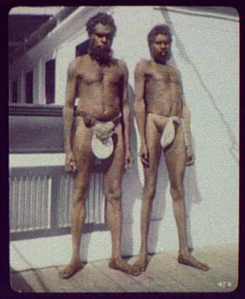 Photograph from Queensland: Two aborigines of the Worki (?) tribe, Gilbert…