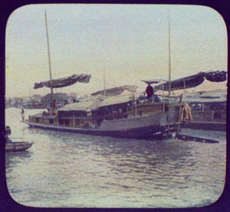 Canton - junks on Pearl River, Guangzhou, Pearl River, China, 1895