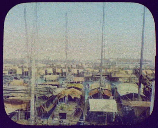 Canton - harbor crowded with sampans, Guangzhou, China, 1895