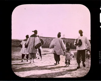 Tientsin - women and children going to railroad sta, Tianjin, China, 1895