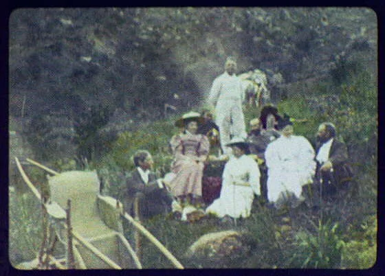 WTC [i.e. World Transportation Commission] members and three women…, China, 1895