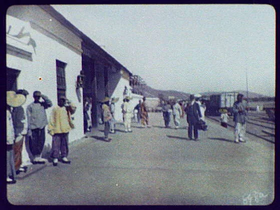 Railway station, China, 1895