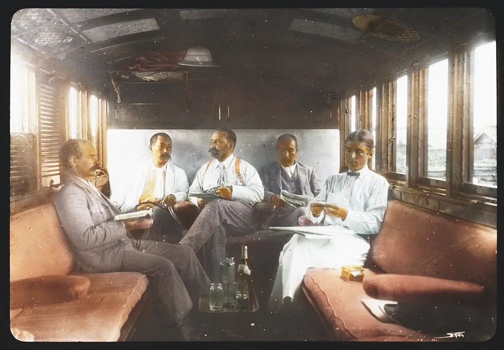WTC [i.e. World Transportation Commission] members inside their…, China, 1895