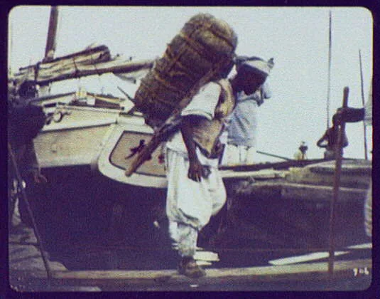 Unloading boat, Korea, 1895