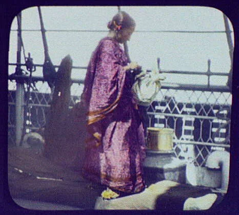 Woman on deck of ship, Korea, 1895