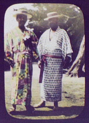 Joseph G. Pangborn in kimono, Japan, 1895