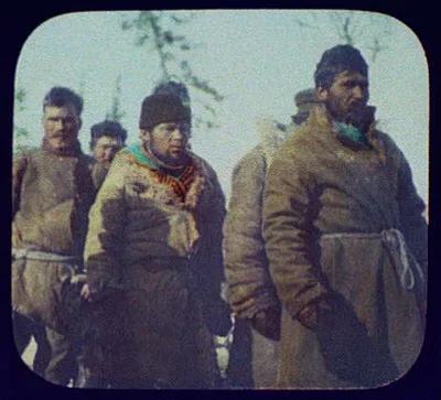 Group of convicts standing, Siberia, 1895