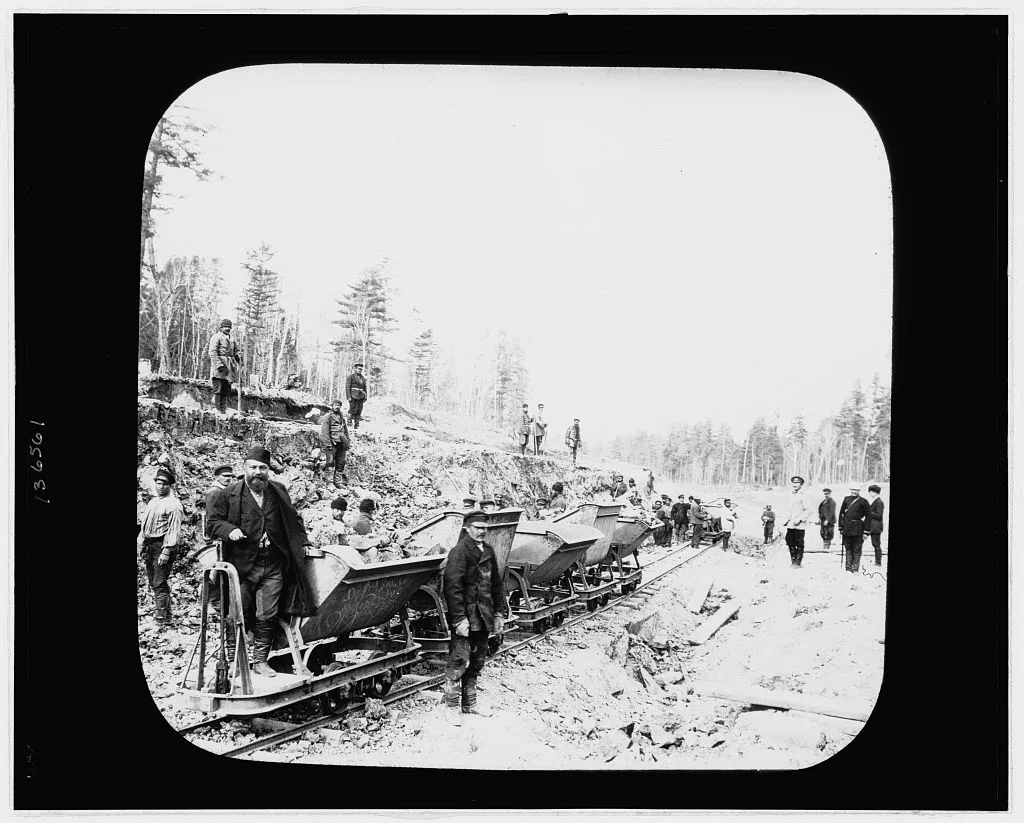 Construction work on the Eastern Siberian Railway near Khabarovsk, 1895
