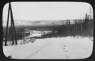 View from hill overlooking post station on the Great Siberian Highway…, 1896