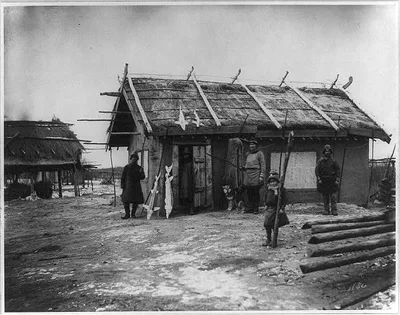 [Goldi village along the Amur River, north of Khabarovsk], Siberia, 1895