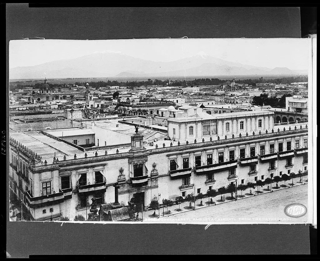 Popocatapetl [i.e., Popocatépetl] and Iztachihuatl [i.e.,…, Iztaccíhuatl, Mexico, Popocatépetl, 1884