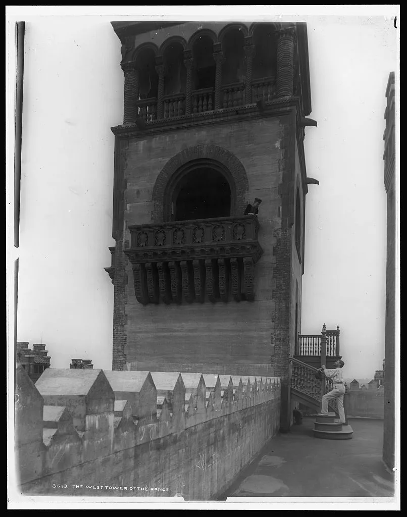 The west tower of the Ponce [de Leon Hotel], Florida, 1880
