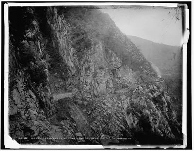 Up Temasopa [sic] Canon between the tunnels, Mexico, Tamasopo River, 1880
