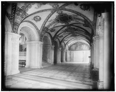 Photograph from 1889: Library of Congress, south corridor of entrance…