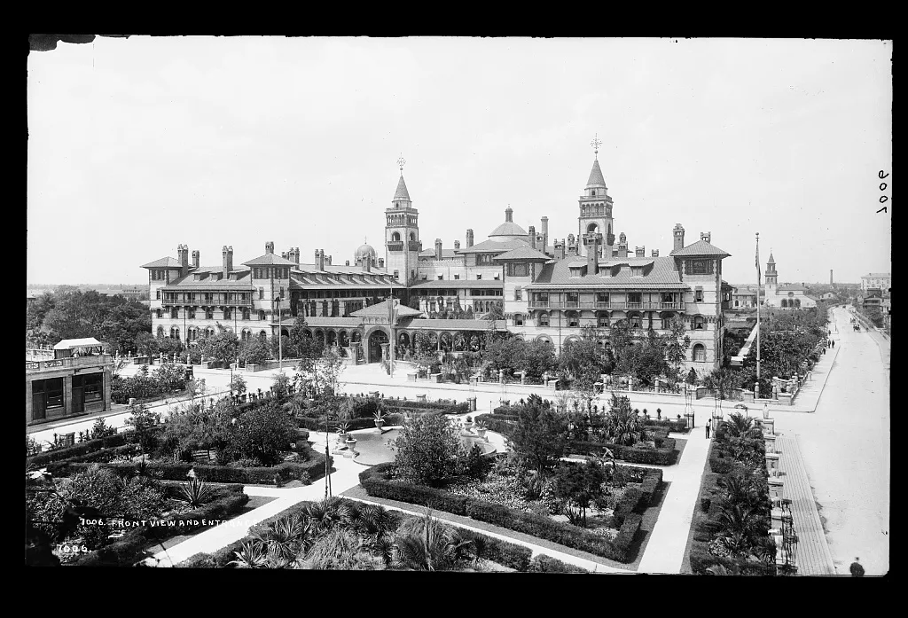 Front view and entrance, [Ponce de Leon Hotel, St. Augustine], Florida, 1880