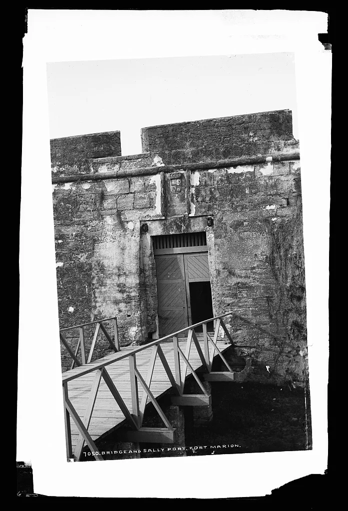 Bridge and sally port, Fort Marion, Florida, 1880