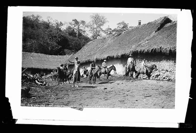 Groups about the sugar mill, Temasopa [sic], Mexico, Tamasopo, 1880
