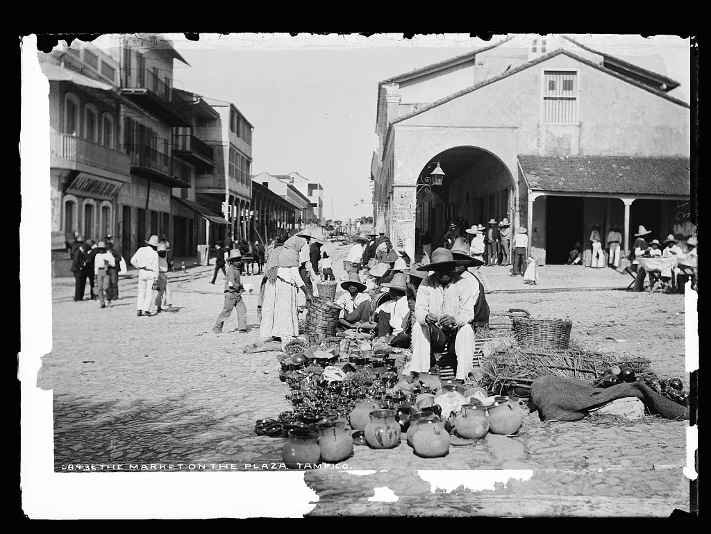 The market on the plaza, Tampico, Tampico, Mexico, 1880