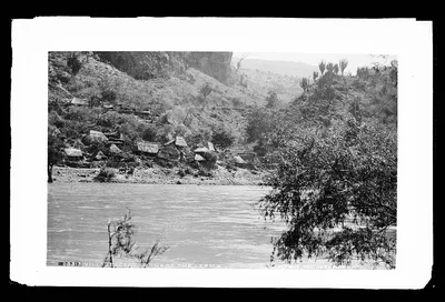 Village scene, bank of the Lerma, Mexico, Lerma River, 1880