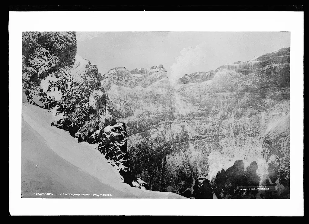 View in crater, Popocatapetl [sic], Popocatepetl, Mexico, 1880