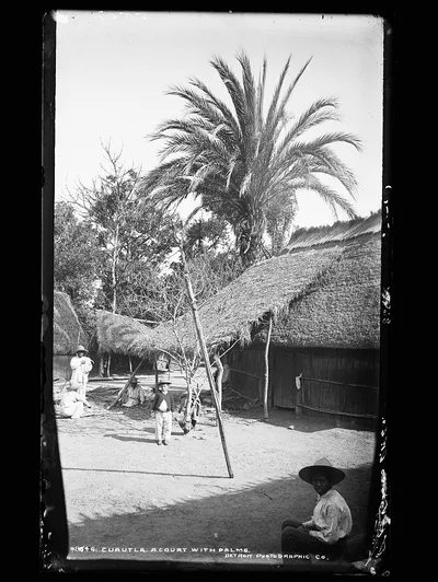 Cuautla, a court with palms, Cuautla, Mexico, 1880