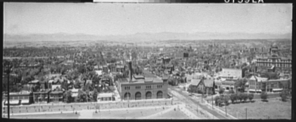 [Denver, Colorado, with Snowy Range], 1897