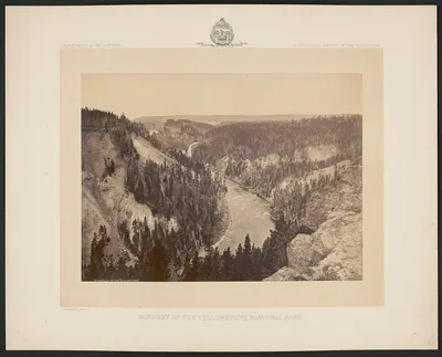 Upper Falls of the Yellowstone, Yellowstone National Park, Wyoming, Yellowstone River, 1872