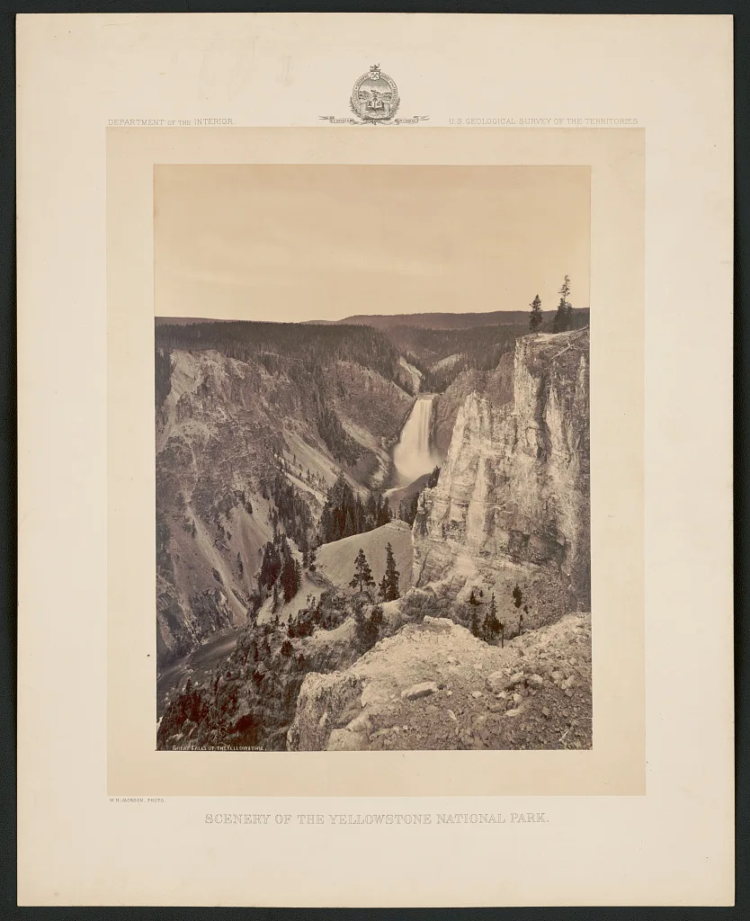 Great Falls of the Yellowstone, Yellowstone National Park, Wyoming, Yellowstone River, 1872