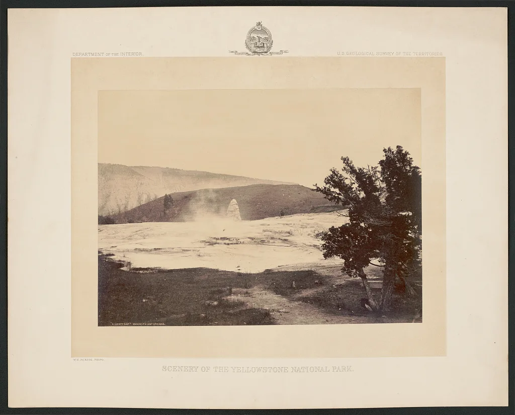 "Liberty Cap," Mammoth Hot Springs, Yellowstone National Park, Wyoming, Mammoth Hot Springs, 1872