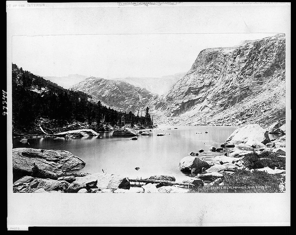 Views in the Rocky Mountains--Source of the Popo-Agie, Wind River Mts, Wind River Range, Wyoming, 1870
